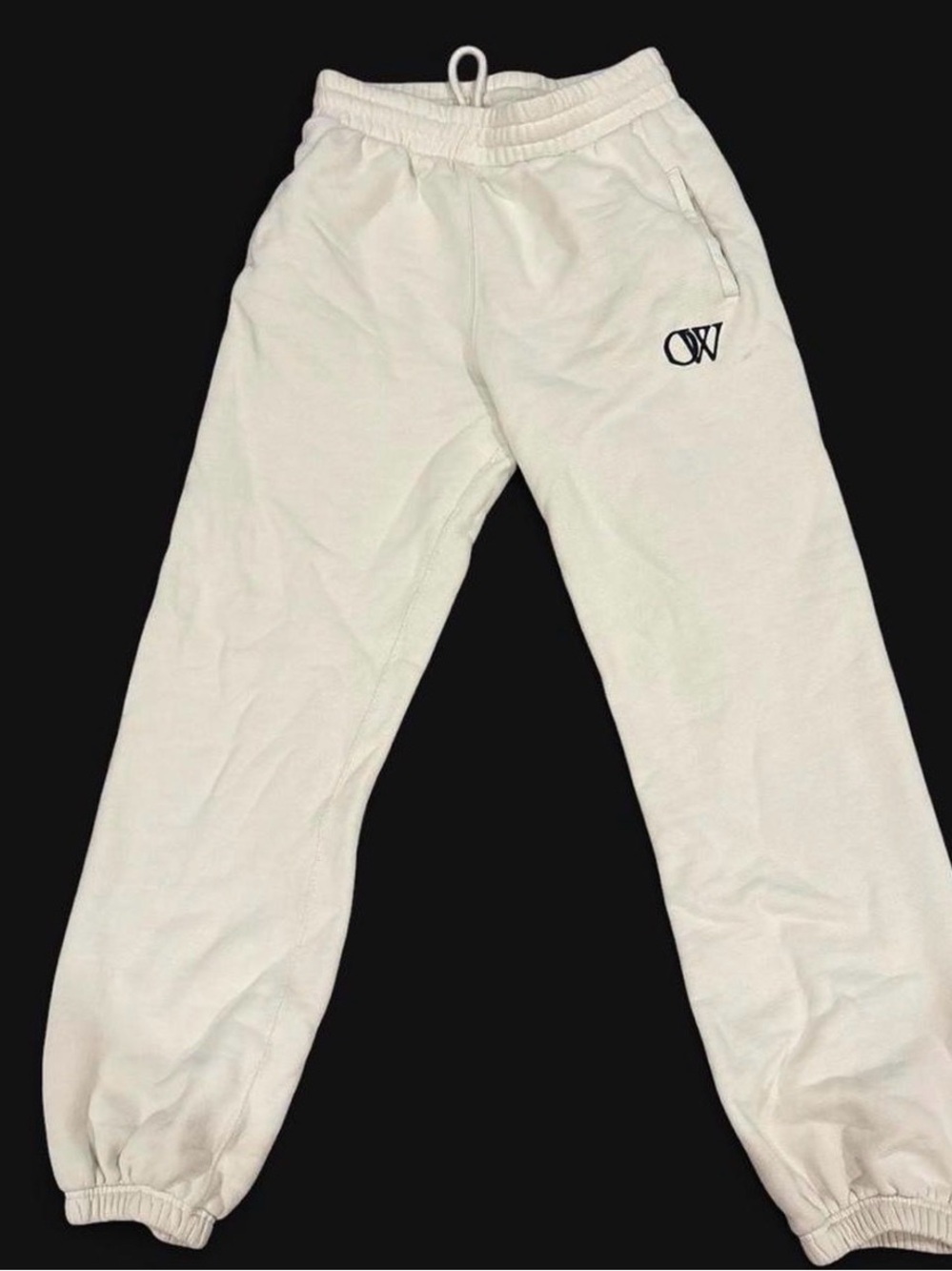 Off-White Cream Women’s Sweatpants with Logo